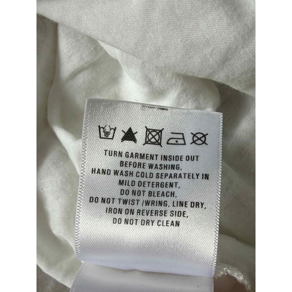 Leifsdottir Anthropologie White Eyelet Beaded Cotton Silk Top Boho Size 4 - Picture 8 of 8